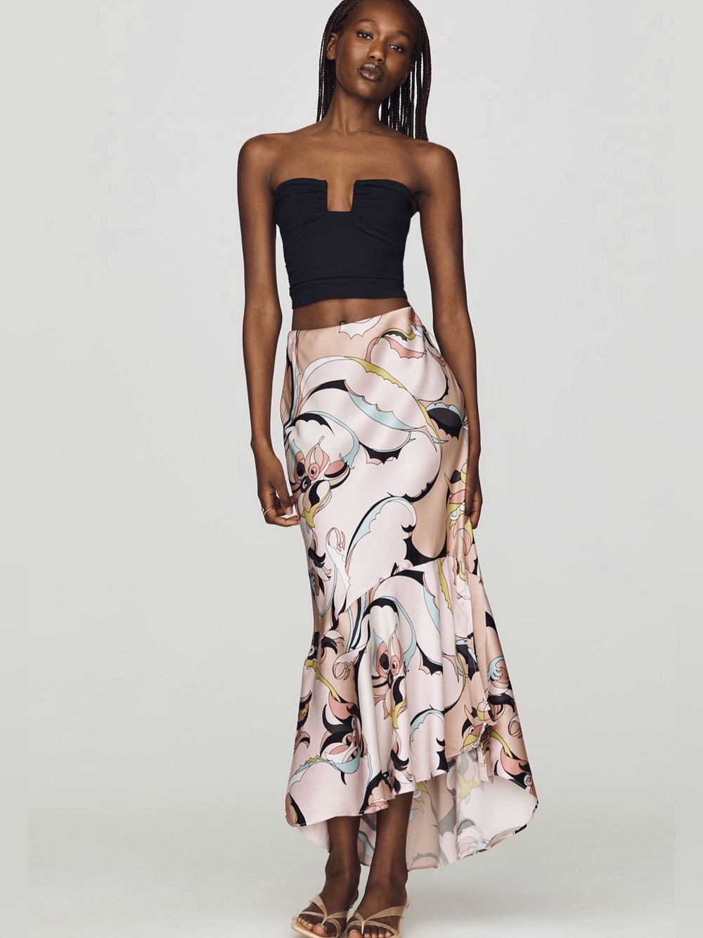Maeve Satin Midi Skirt